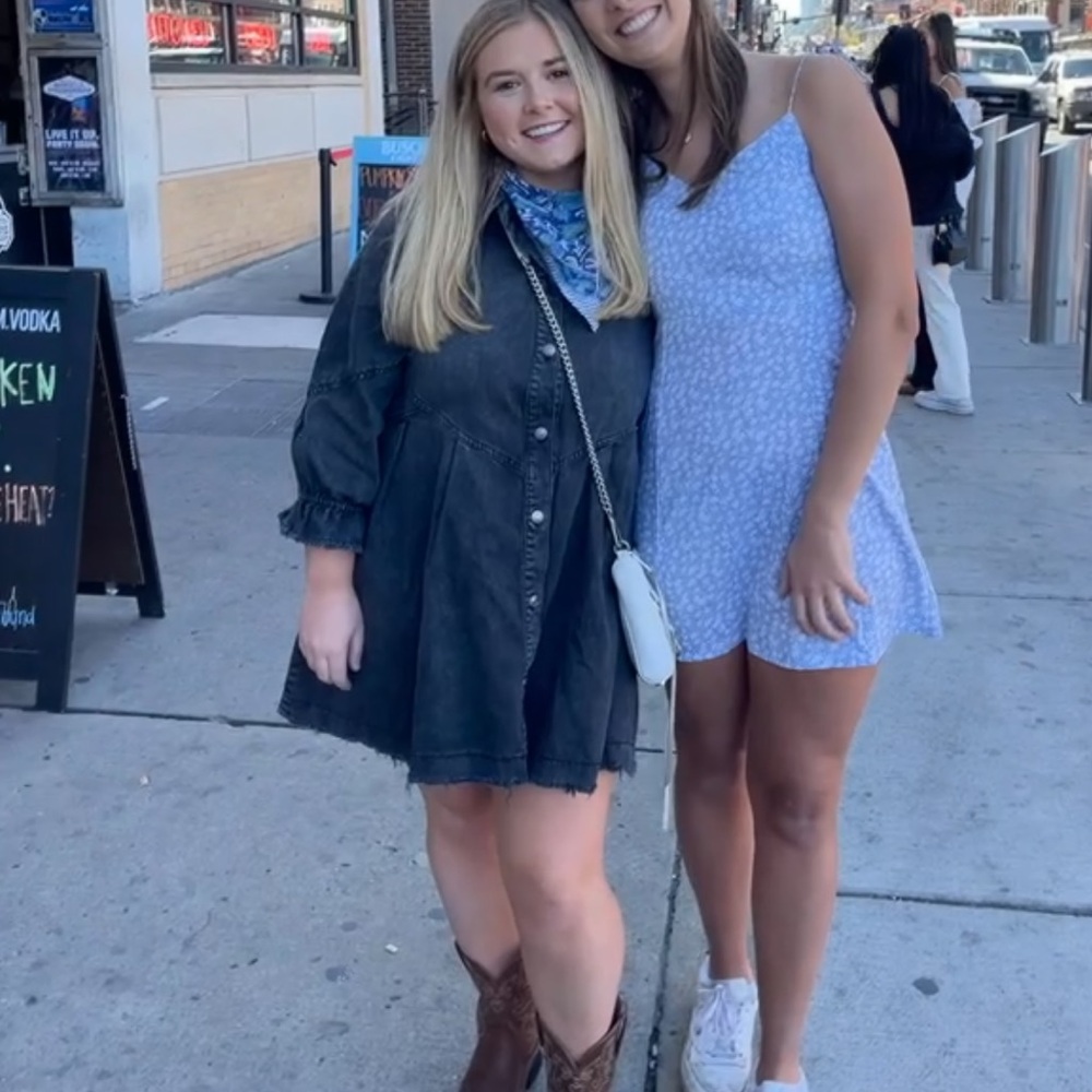 free people hannah denim dress